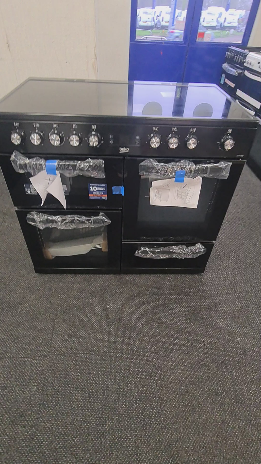 Beko KDVC100K 100cm Electric Range Cooker with Ceramic Hob - Black - A/A Rated